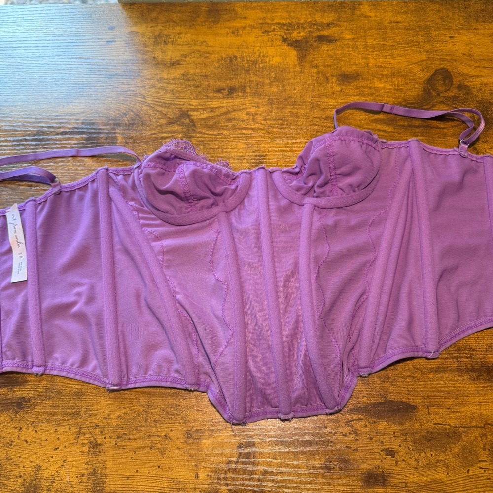 Out From Under Purple Lace Corset Top Small P Bustier Romantic Coquette Festival - Picture 6 of 12